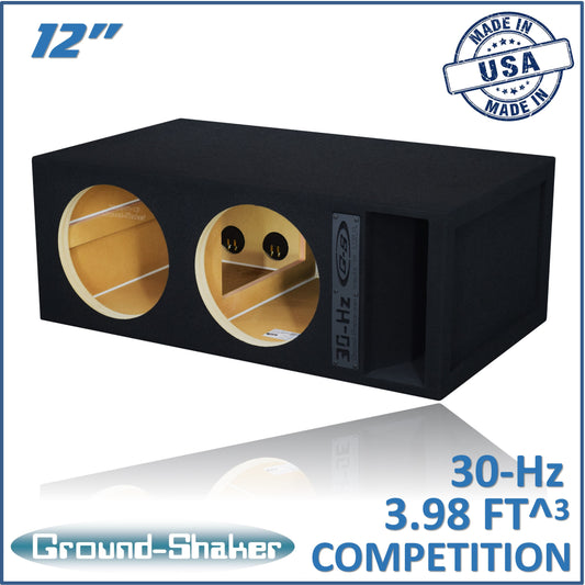 Black 12" 30-hz dual competition ported sub box | GS-30HZ212B